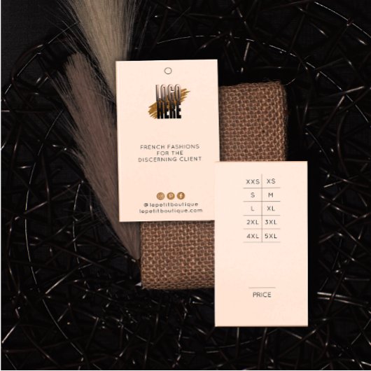 サイズモダンチャート付きロゴ衣料品価格ラベル