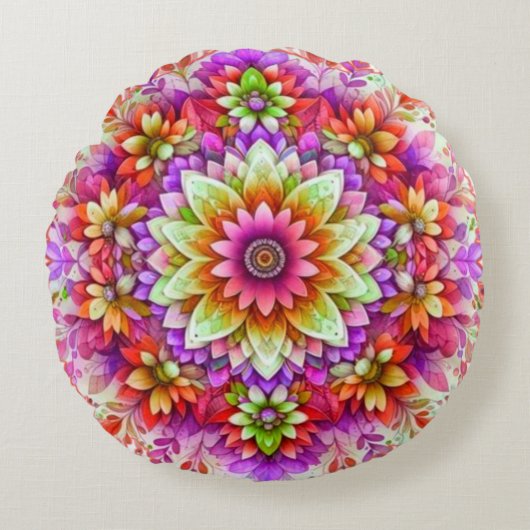 サイズラウンド装飾用クッション（16インチ）今Zazzle枕c ラウンドクッション (正面)