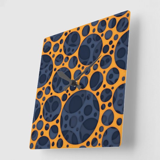 サイズリングトリップ(幻覚体験)のような抽象芸術溶岩穴デザインパターン スクエア壁時計 (傾斜)