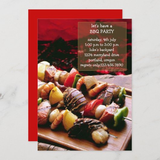 サイズリングBBQパーティの招待状 招待状 (正面/裏面)