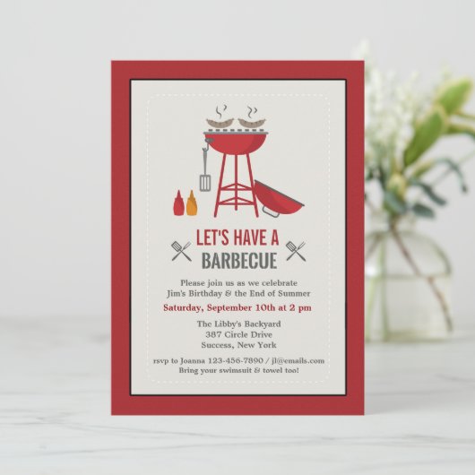 サイズリングBBQ招待状 招待状 (スタンド正面)