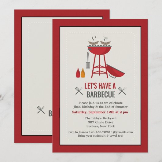 サイズリングBBQ招待状 招待状 (正面/裏面)