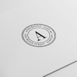 (サイズ変更エレガント)モノグラム差出人住所自己インク セルフインキングスタンプ