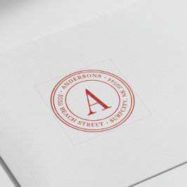 (サイズ変更エレガント)モノグラム差出人住所自己インク セルフインキングスタンプ