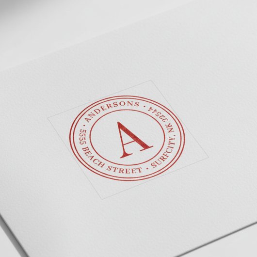 (サイズ変更エレガント)モノグラム差出人住所自己インク セルフインキングスタンプ