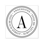 (サイズ変更エレガント)モノグラム差出人住所自己インク セルフインキングスタンプ (デザイン)