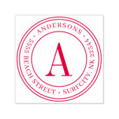 (サイズ変更エレガント)モノグラム差出人住所自己インク セルフインキングスタンプ (デザイン)