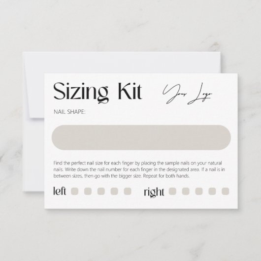 サイズ変更キットのプレスオン爪、 ネイル モダン サンキューカード (正面)