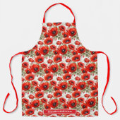 サイズ大きな赤いケシのケシフローラ エプロン (正面)