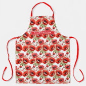 サイズ大きな赤いケシのケシフローラ エプロン (正面)