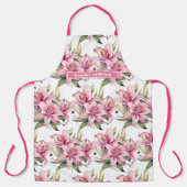 サイズ大ガーリーピンクスターガーザーリリーフローラ エプロン (正面)