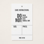 サイズ衣料価格つるラベル気に+指示 (裏面)