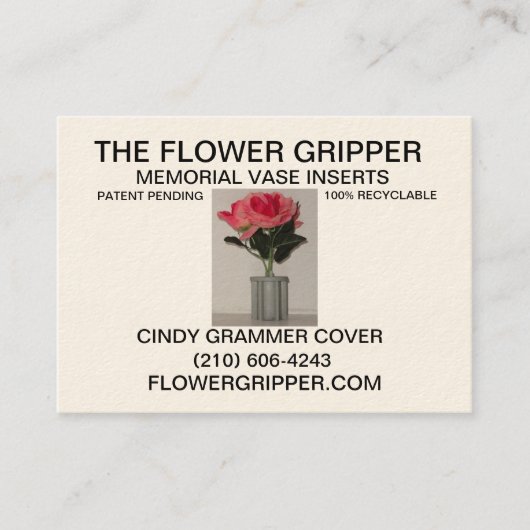 サイズ調整をされる花のグリッパー 名刺 (正面)