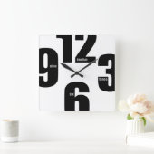 サイズ超過の数値 スクエア壁時計 (ホーム)