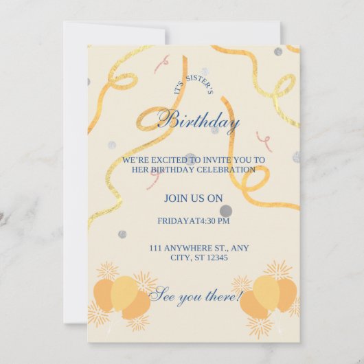 サイズ: 5" x 7"のフラットな招待状 招待状 (正面)