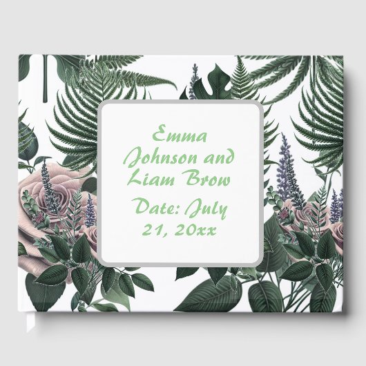 サイズ： 9" x 6"、NullValue、紙: White 70 lb Uncoa ゲストブック (正面)