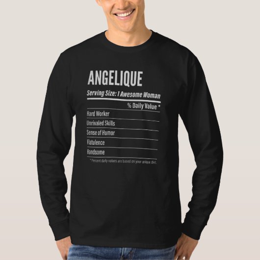 サイズCを提供する女性アンゲリク栄養ファクト Tシャツ (正面)