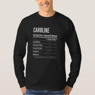 サイズCaを提供する女性カロリン栄養事実 Tシャツ