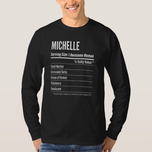 サイズCaを提供する女性ミシェル栄養事実 Tシャツ (正面)