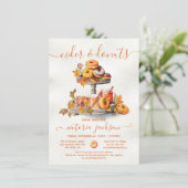 サイダーとドーナツ秋の段付きトレイブライダルシャワー 招待状 (スタンド正面)