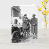 サイデカール付きオートバイ， 1918 カード (黄色い花)