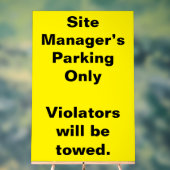 サイトマネージャ駐車場警告標識 アクリルサイン (ニュートラル)