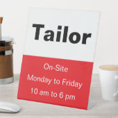 サイト内時間を調整する赤と白のテンプレート 台座サイン (インサイチュ)