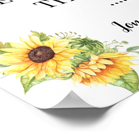 サイドのセレモニーのひまわり結婚ではなく座席を選ぶ ポスター (角)