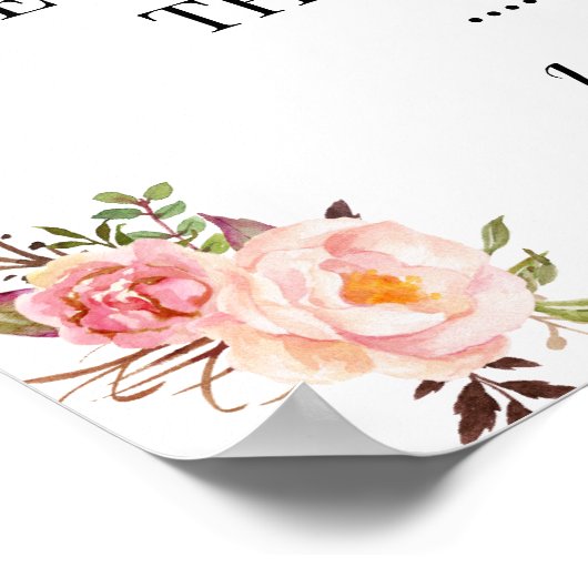 サイドのセレモニーのピンクのサインではなく結婚シートを選ぶ ポスター (角)