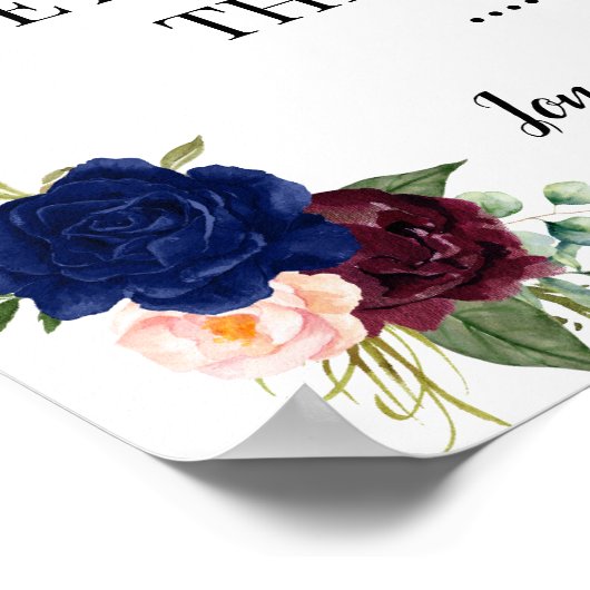 サイドのネイビー結婚サインではなく座席を選ぶ ポスター (角)