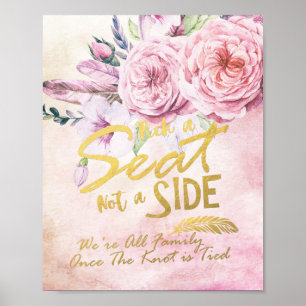 サイドの水彩フローラではなく結婚シートを選ぶ ポスター