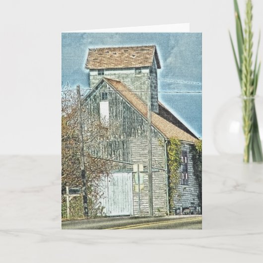サイドの納屋のクイルト デジタルアート カード (正面)