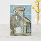 サイドの納屋のクイルト デジタルアート カード (黄色い花)