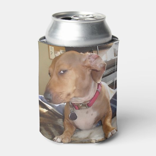 サイドアイドッグミーム両面黒 缶クーラー (缶正面)