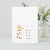 サイドウェイズブラックゴールドモダンフォイルシンプル結婚ズ 出欠カード (スタンド正面)