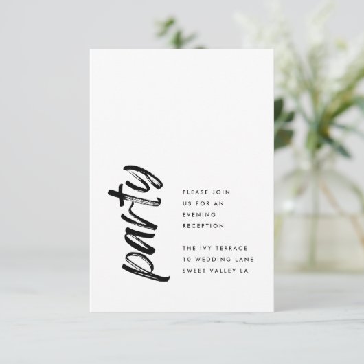 サイドウェイズブラックモダンシンプル結婚 エンクロージャーカード (スタンド正面)