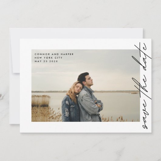 サイドウェイズQRコード単エレガント文字写縁ど真 セーブザデート (正面)