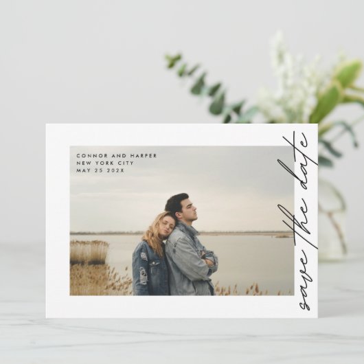 サイドウェイズQRコード単エレガント文字写縁ど真 セーブザデート (スタンド正面)