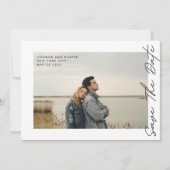 サイドウェイQRコードモダンブラック文字縁ど写真 セーブザデート (正面)