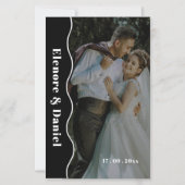 サイドウェーブ | ブラックホワイト | フォト結婚式 プログラム (正面)