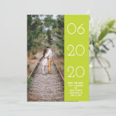 サイドエレガントスイープフォト日付の保存 |緑 セーブザデート (スタンド正面)