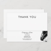 サイドエレガントホースヘッドBWありがとうビジネス ノートカード (正面/裏面)