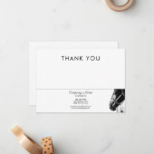 サイドエレガントホースヘッドBWありがとうビジネス ノートカード (正面/裏面インサイチュ)