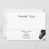 サイドエレガントホースヘッドBWありがとうビジネス ノートカード (正面)