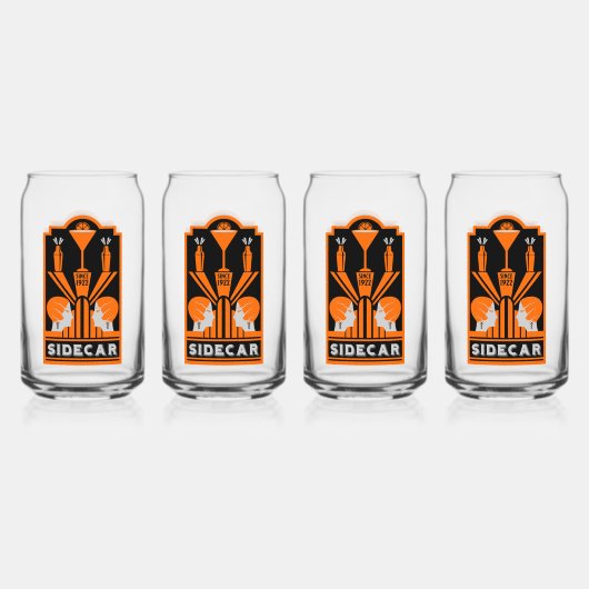 サイドカーカクテルアールデコ ガラス缶 (正面)