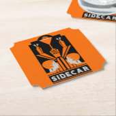 サイドカーカクテルアールデコ ペーパーコースター (アングル)