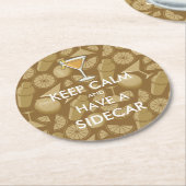 サイドカーカクテル ラウンドペーパーコースター (アングル)