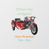 サイドカーバイカートゥーンイラストレーション ウィンドウサイン (シート)