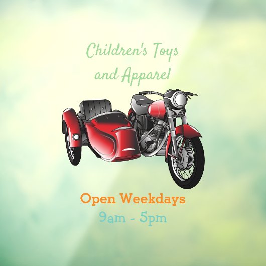 サイドカーバイカートゥーンイラストレーション ウィンドウサイン (シート3)