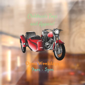 サイドカーバイカートゥーンイラストレーション ウィンドウサイン (シート2)